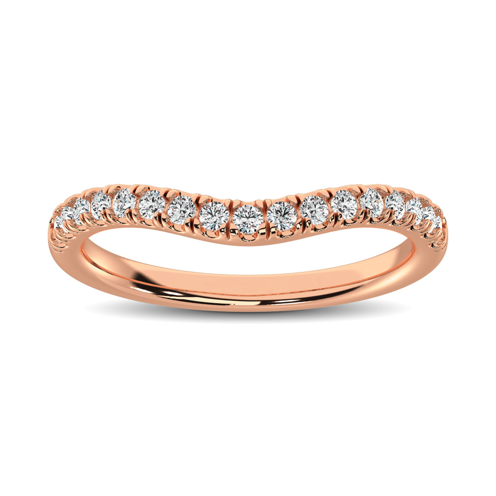 14K Rose Gold 1/3 Ct.Tw. Diamond Curve Band - thediamondsq