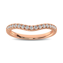14K Rose Gold 1/3 Ct.Tw. Diamond Curve Band - thediamondsq