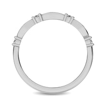 14K White Gold 1/4 Ctw Round and Tapper Diamond Band Ring - thediamondsq