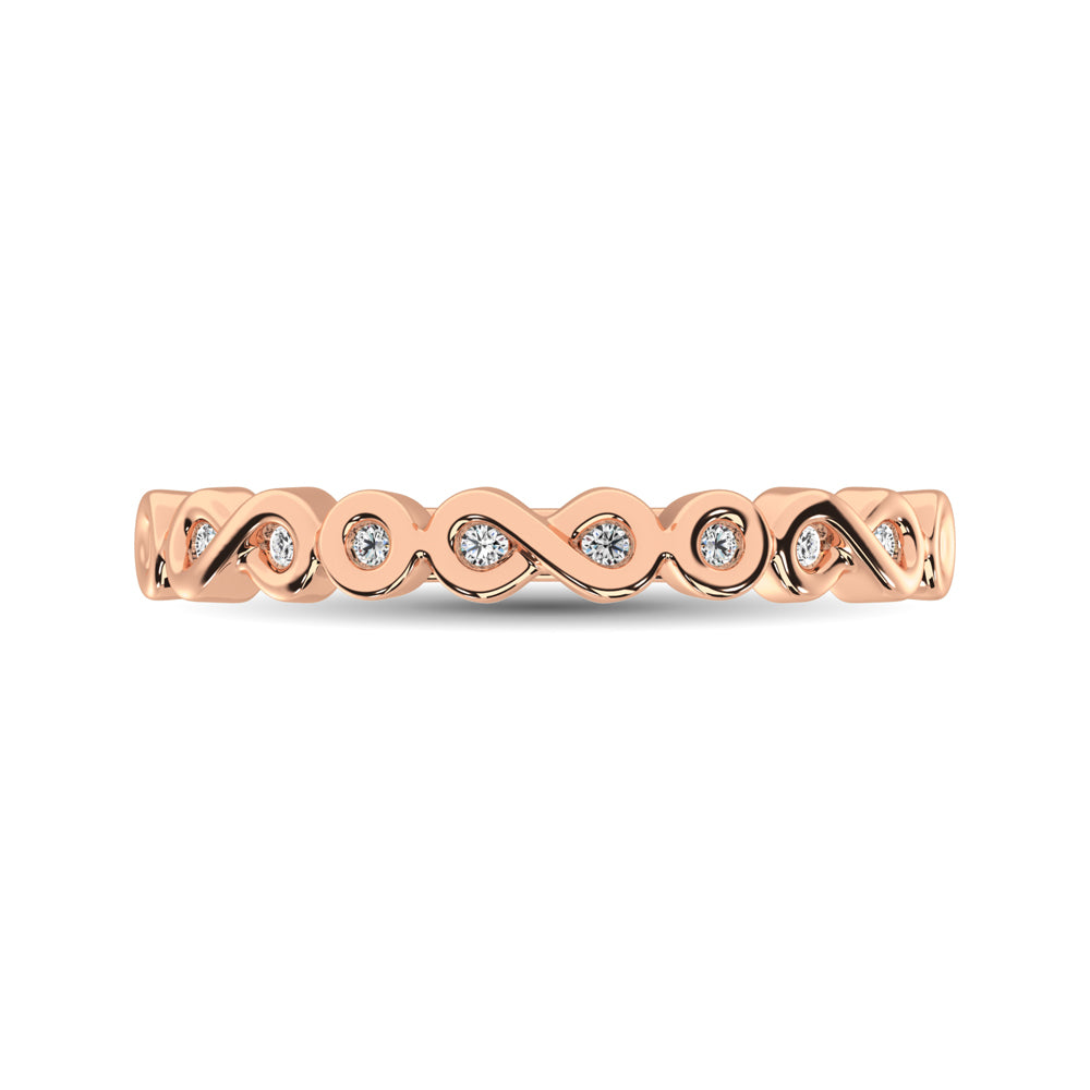 14K Rose Gold 1/10 Ctw Diamond Band - thediamondsq