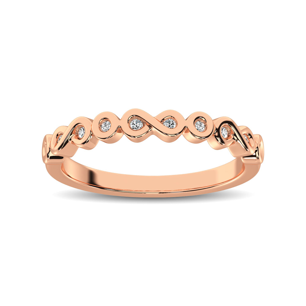 14K Rose Gold 1/10 Ctw Diamond Band - thediamondsq