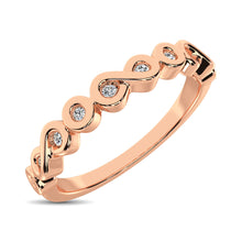 14K Rose Gold 1/10 Ctw Diamond Band - thediamondsq