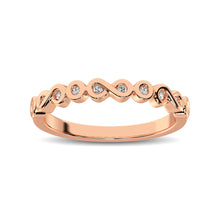 14K Rose Gold 1/10 Ctw Diamond Band - thediamondsq