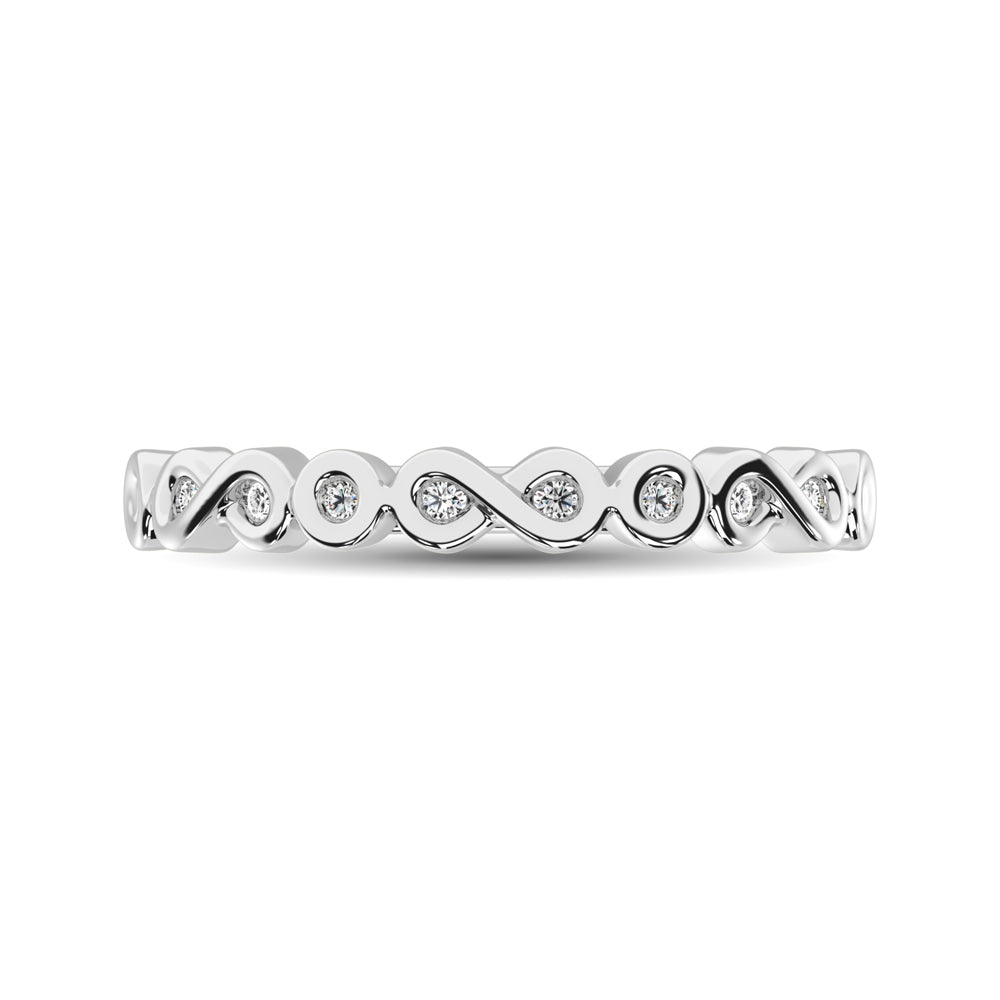 14K White Gold 1/10 Ctw Diamond Band - thediamondsq