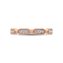 Beaded Style Band set with 1/6 Ctw Diamond in 14K Rose Gold - thediamondsq