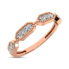 Beaded Style Band set with 1/6 Ctw Diamond in 14K Rose Gold - thediamondsq