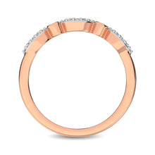 Round and Marquise Shape 1/6 Ctw Diamond Stackable Band in 10K Rose Gold - thediamondsq