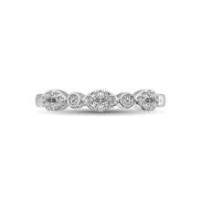 Round and Marquise Shape 1/6 Ctw Diamond Stackable Band - thediamondsq