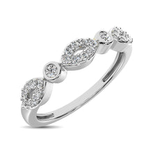 Round and Marquise Shape 1/6 Ctw Diamond Stackable Band - thediamondsq