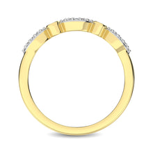 Round and Marquise Shape 1/6 Ctw Diamond Stackable Band in 10K Yellow Gold - thediamondsq