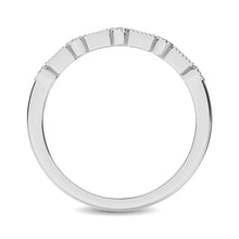 14K White Gold 1/10 Ctw Round and Tapper Diamond Band Ring - thediamondsq