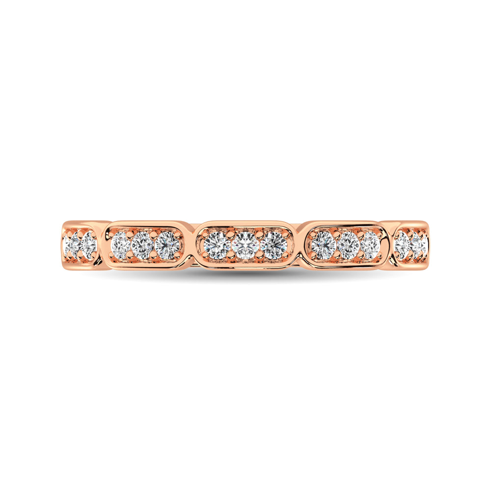 14K Rose Gold 1/5 Ct.Tw. Diamond Stackable Band - thediamondsq