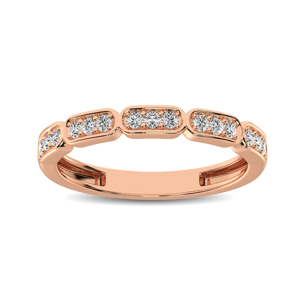 14K Rose Gold 1/5 Ct.Tw. Diamond Stackable Band - thediamondsq