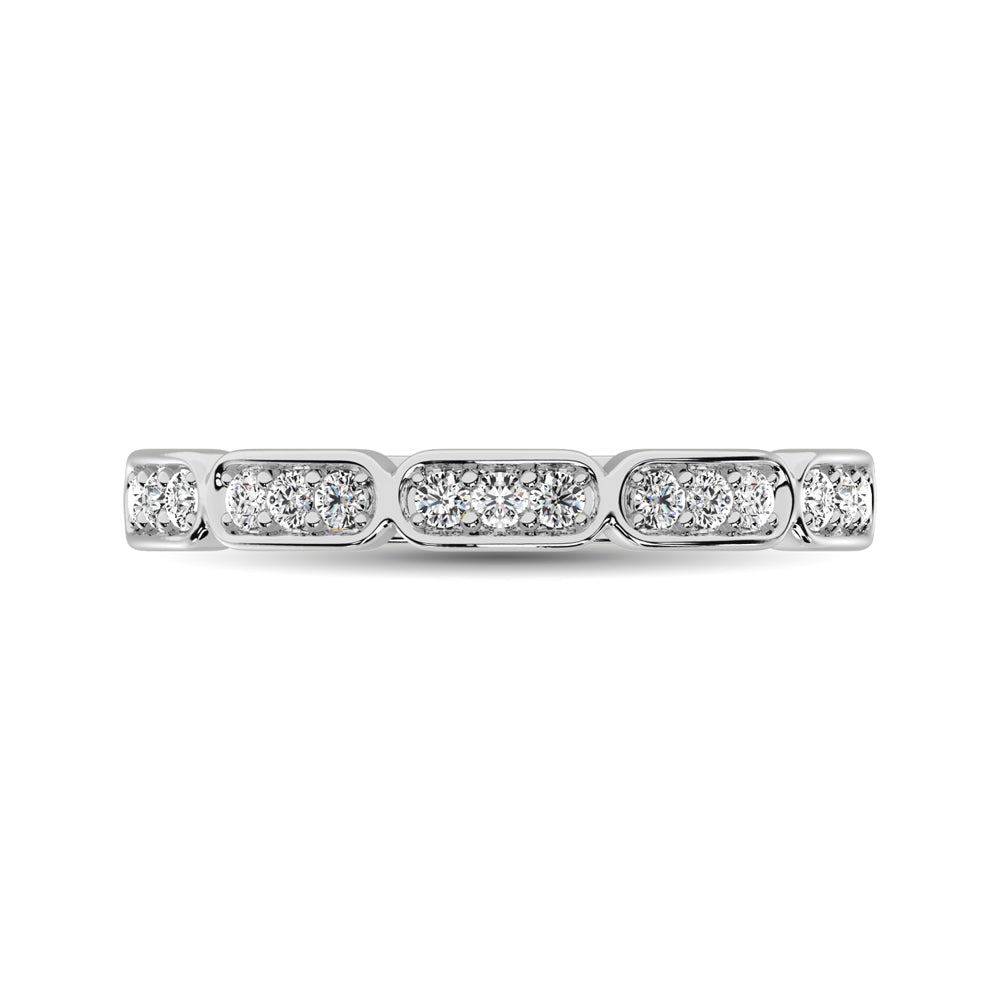 14K White Gold 1/5 Ct.Tw. Diamond Stackable Band - thediamondsq