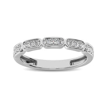 14K White Gold 1/5 Ct.Tw. Diamond Stackable Band - thediamondsq
