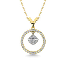 10K Yellow Gold 1/4 Ct.Tw. Diamond Circle Dangler Pendant
