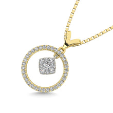 10K Yellow Gold 1/4 Ct.Tw. Diamond Circle Dangler Pendant