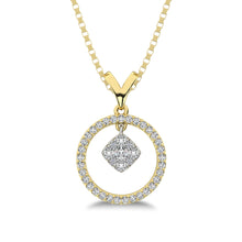 10K Yellow Gold 1/4 Ct.Tw. Diamond Circle Dangler Pendant