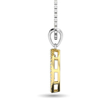 10K Yellow Gold 1/4 Ct.Tw. Diamond Square Shape Pendant with Dangler