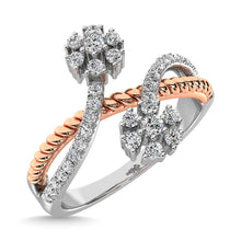Diamond 1/3.Ct.Tw. Flower Shape Fashion Ring in 14K Rose Gold