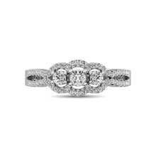 14K White Gold 1/2 Ct.Tw. Diamond Engagement Ring - thediamondsq