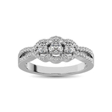 14K White Gold 1/2 Ct.Tw. Diamond Engagement Ring - thediamondsq