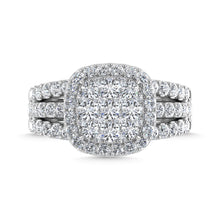Diamond 2 1/2 Ct.Tw. Three Row Engagement Ring in 14K White Gold