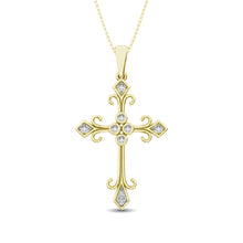 Diamond 1/10 Ct.Tw. Cross Pendant in 10K Yellow Gold