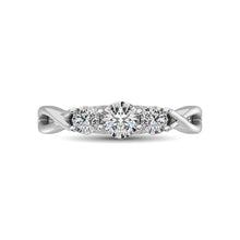 10K White Gold 1/5 Ct.Tw. Diamond Three Stone Ring
