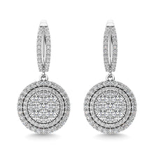 Diamond 2 1/10 Ct.Tw. Roud Shape Dangler Earring in 14K White Gold