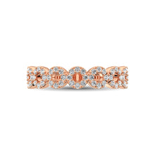 14K Rose Gold 1/3 Ct.Tw. Diamond 7 Station Stackable Band - thediamondsq