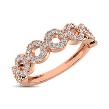 14K Rose Gold 1/3 Ct.Tw. Diamond 7 Station Stackable Band - thediamondsq