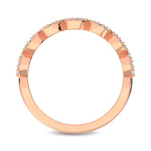 14K Rose Gold 1/3 Ct.Tw. Diamond 7 Station Stackable Band - thediamondsq