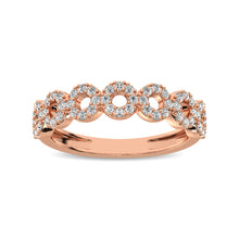 14K Rose Gold 1/3 Ct.Tw. Diamond 7 Station Stackable Band - thediamondsq
