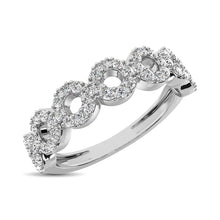 14K White Gold 1/3 Ct.Tw. Diamond 7 Station Stackable Band - thediamondsq