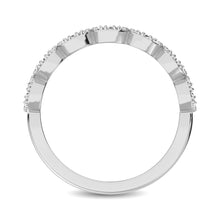 14K White Gold 1/3 Ct.Tw. Diamond 7 Station Stackable Band - thediamondsq