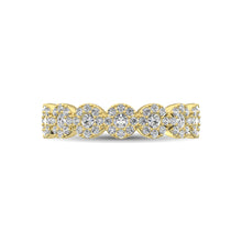 14K Yellow Gold 5/8 Ct.Tw. Diamond Round Frame Stackable Band - thediamondsq