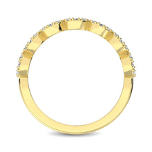 14K Yellow Gold 5/8 Ct.Tw. Diamond Round Frame Stackable Band - thediamondsq