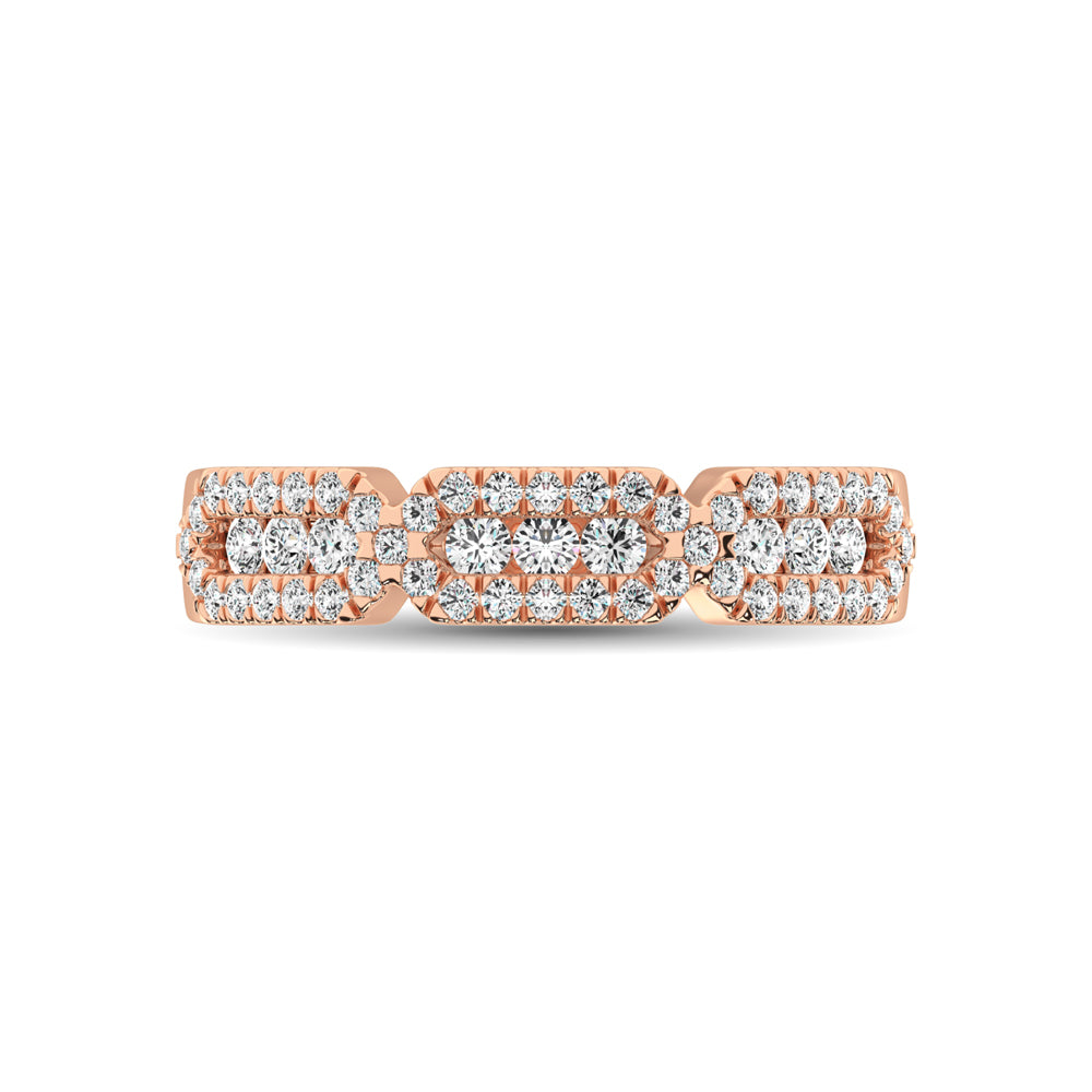 14K Rose Gold 1/2 Ct.Tw. Diamond Stackable Band - thediamondsq