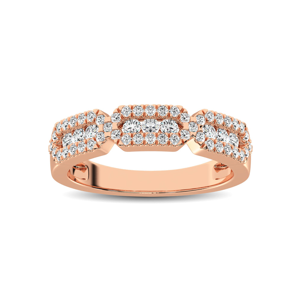 14K Rose Gold 1/2 Ct.Tw. Diamond Stackable Band - thediamondsq