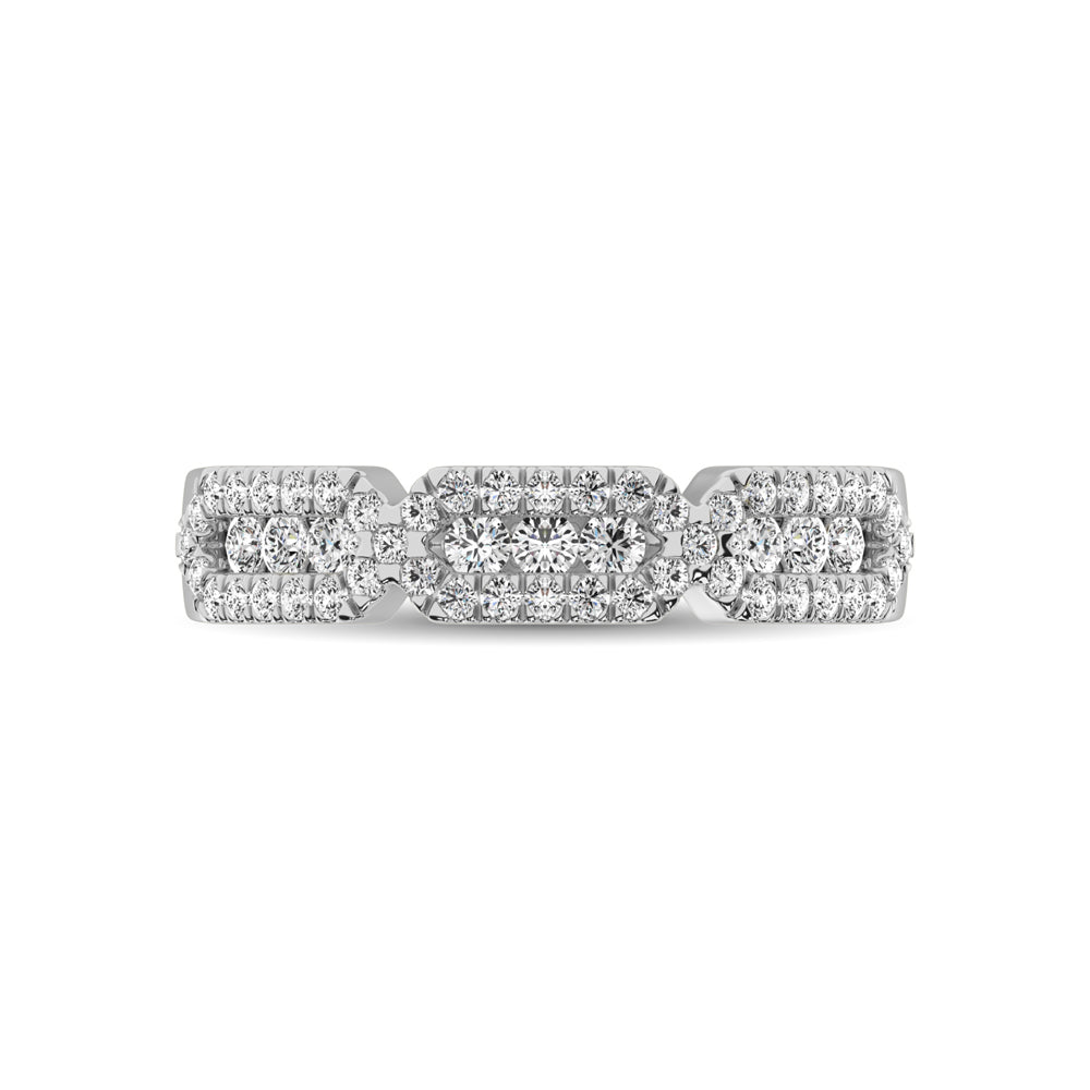 14K White Gold 1/2 Ct.Tw. Diamond Stackable Band - thediamondsq