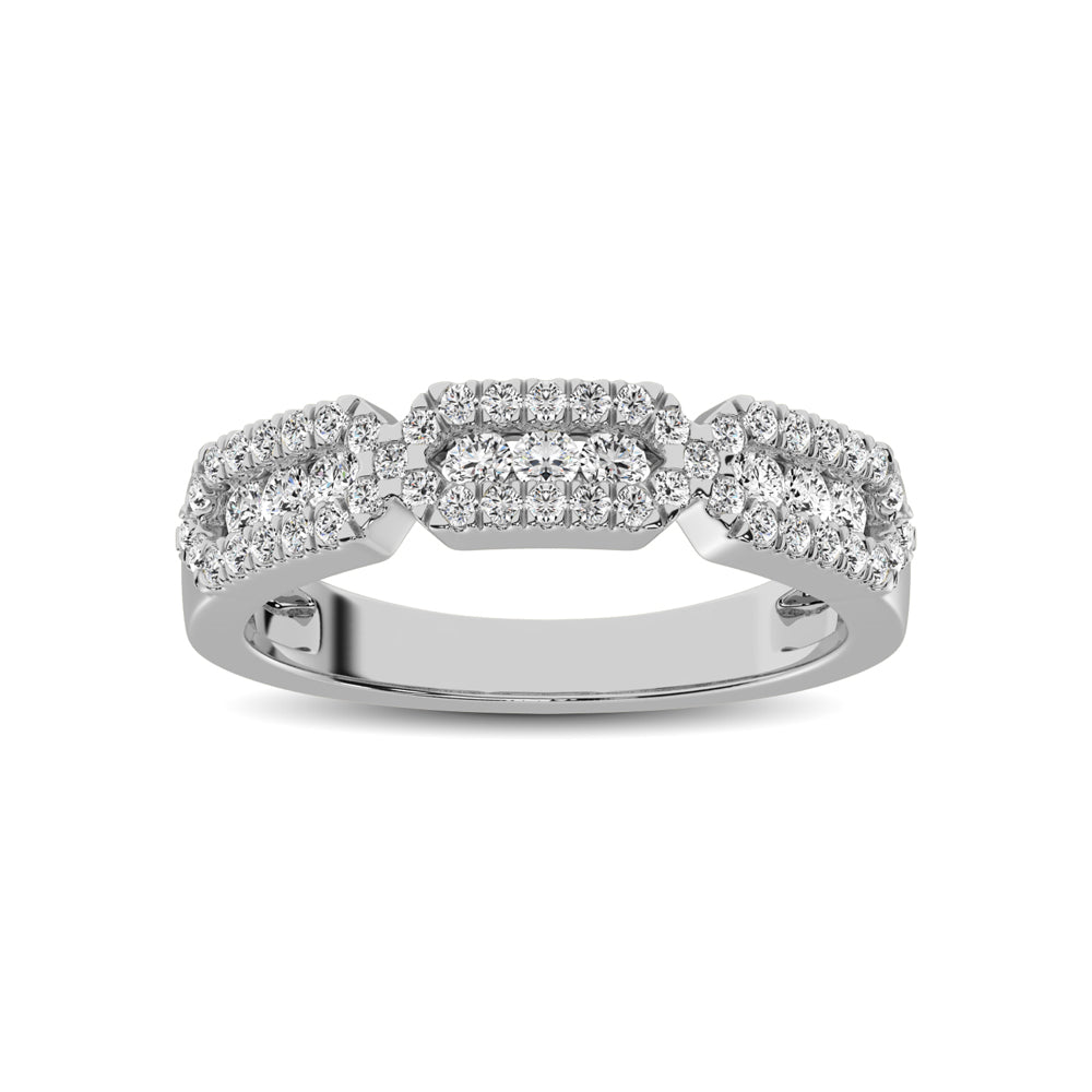 14K White Gold 1/2 Ct.Tw. Diamond Stackable Band - thediamondsq