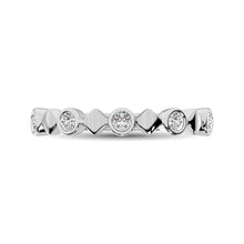 14K White Gold 1/6 Ct.Tw. Diamond Bezel Set Stackable Band - thediamondsq