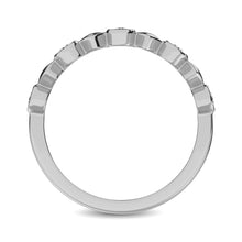 14K White Gold 1/6 Ct.Tw. Diamond Bezel Set Stackable Band - thediamondsq
