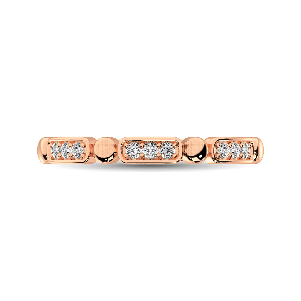 14K Rose Gold 1/10 Ct.Tw. Diamond Stackable Band - thediamondsq