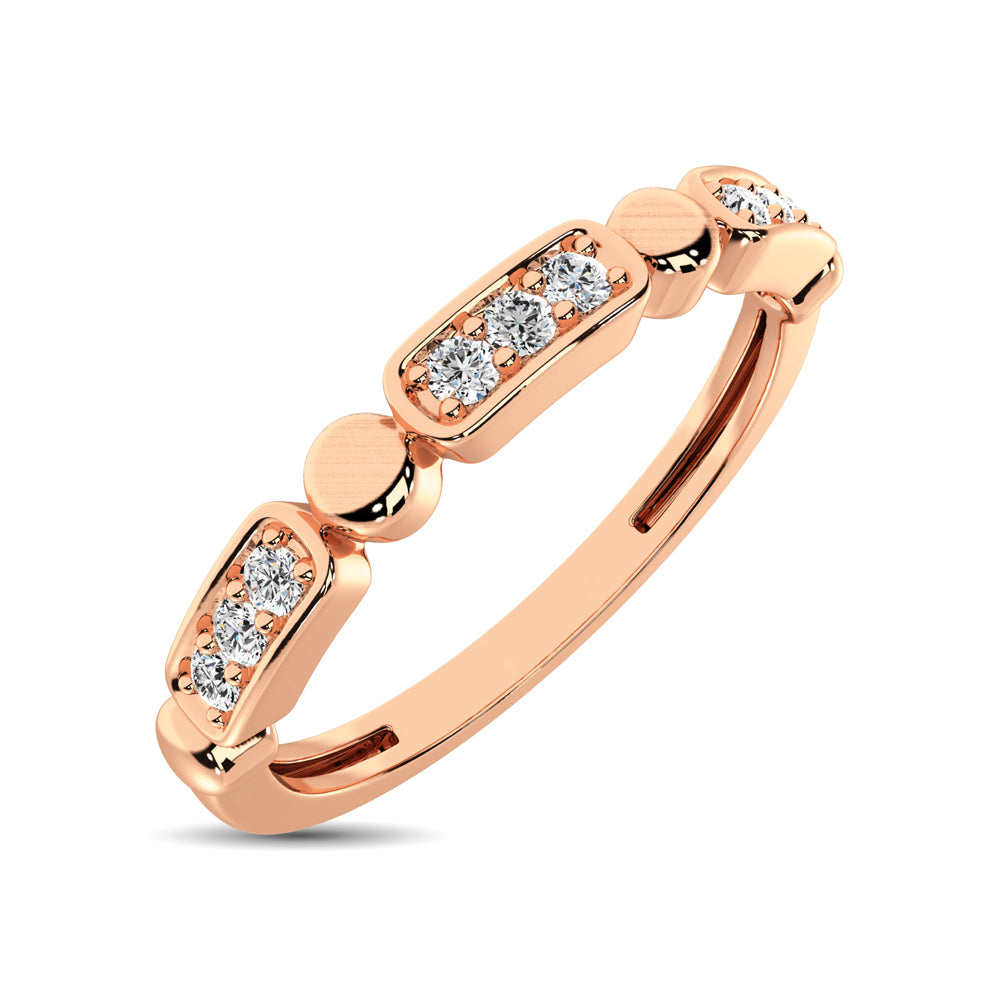 14K Rose Gold 1/10 Ct.Tw. Diamond Stackable Band - thediamondsq