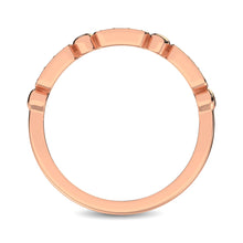 14K Rose Gold 1/10 Ct.Tw. Diamond Stackable Band - thediamondsq