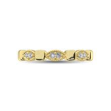 14K Yellow Gold 1/10 Ct.Tw. Diamond Stackable Band - thediamondsq