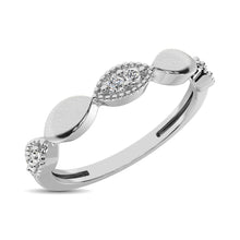 14K White Gold 1/10 Ct.Tw. Diamond Marquise Shape Stackable Band - thediamondsq