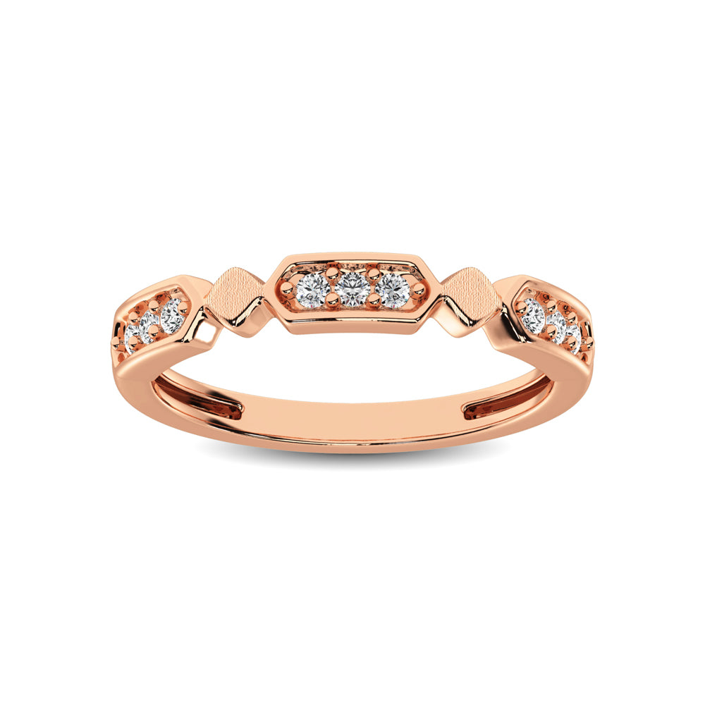 14K Rose Gold 1/6 Ct.Tw. Diamond Stackable Band - thediamondsq